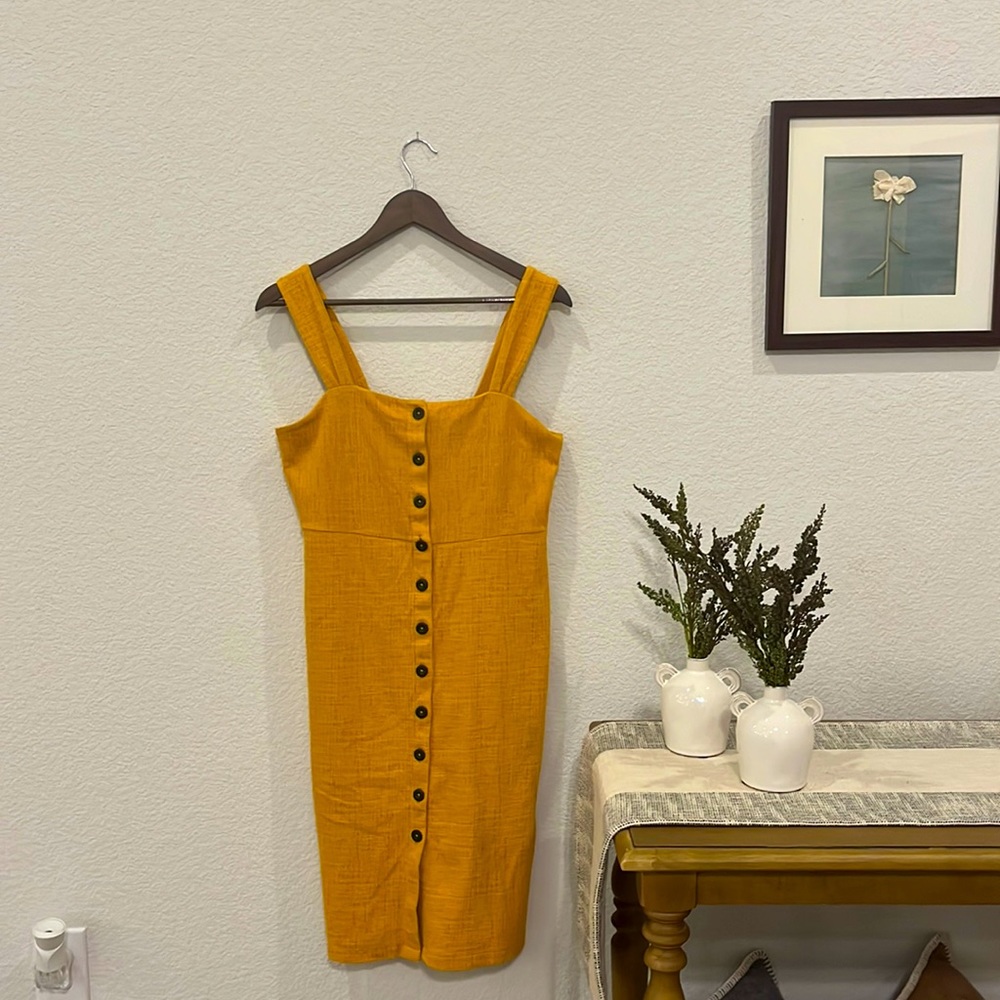Mustard Madewell midi dress